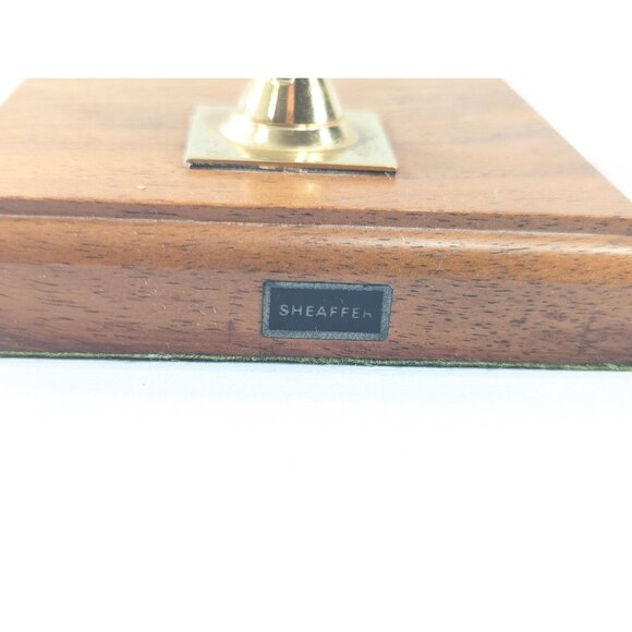 Vintage SHEAFFER wooden pen stand with replacement (non-Sheaffer) ballpoint pen - Picture 2 of 8
